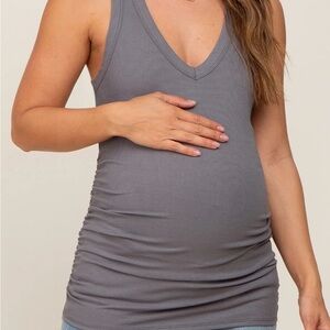Black +Gray Sleeveless Maternity Tops